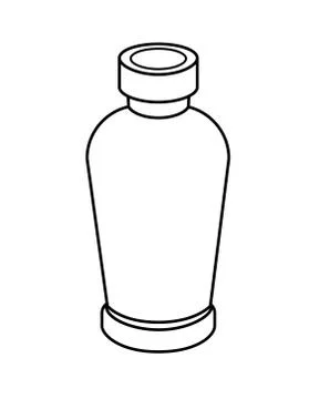 Vintage bottle - vector linear illustration for coloring. An open small bottle Stock Illustration