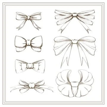 Vintage bows. イラスト素材