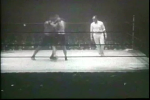 Vintage Boxing Knockout Sequence 01 Video stock 33986464
