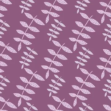 Vintage branch seamless pattern. Abstract floral ornament. Simple botanical b Stock Illustration