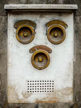 Vintage brass intercom Stock Photos