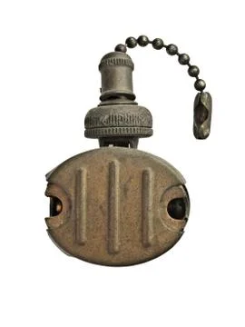 Vintage brass light switch Stockfoto's