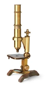 Vintage brass microscope Stock Photos
