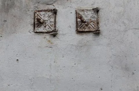 Vintage Brick Wall With White Damaged Plaster Horizontal Texture Or Backgro.. Stock Photos