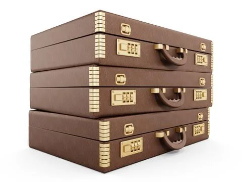 Vintage briefcase stack Stock Illustration