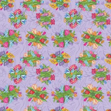 Vintage bright floral pattern Stock Illustration
