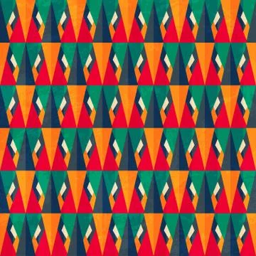 Vintage bright triangle seamless pattern Stock Illustration