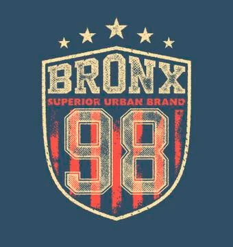 Vintage bronx typography Stock Illustration