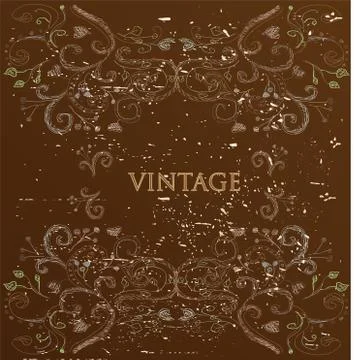 Vintage brown card vector Stock Illustration