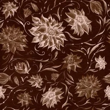 Vintage brown flower pattern Stock Illustration