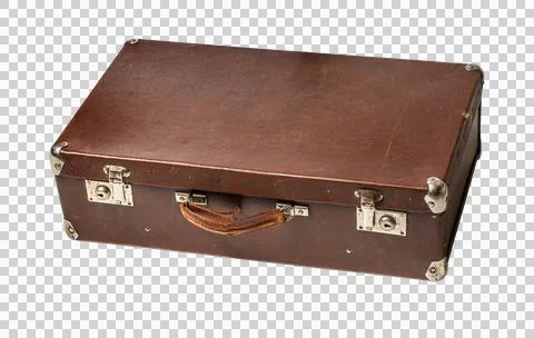 Vintage brown suitcase Stock Photos