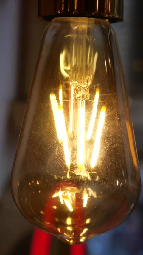 Vintage bulb casts a warm, inviting glow Stock Footage 314410137