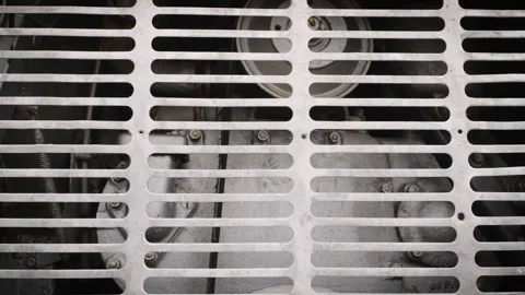 Vintage bus engine close up tilting camera movement stock footage Vídeo Stock 314564829