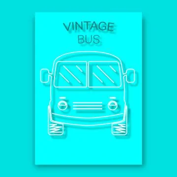Vintage bus poster background Stock Illustration