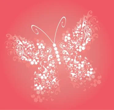 Vintage Butterfly Vector Stock Illustration