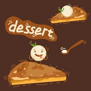 Vintage Cake poster design with vector cake character. Stock-Illustration