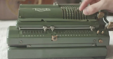 Vintage Calculations Mechanical Machine Stock Footage 140659112