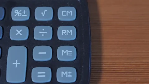 Vintage Calculator On Table 4K Stock Footage 289137710
