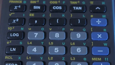 Vintage Calculator On Table 4K Stock-Footage 289140083