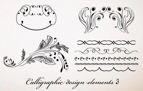 Vintage calligraphic design elements 3. Stock Illustration