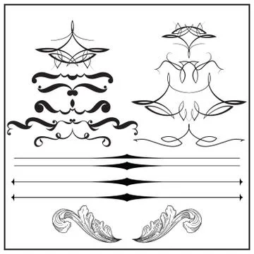 Vintage calligraphic design elements Stock Illustration