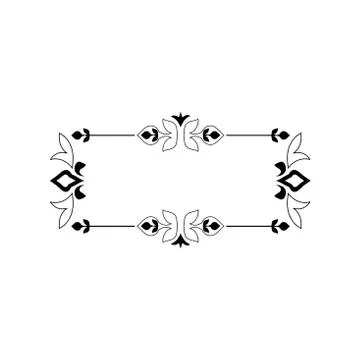 Vintage Calligraphic Square Frame Decorative Floral Border Element Flourish Stock Illustration