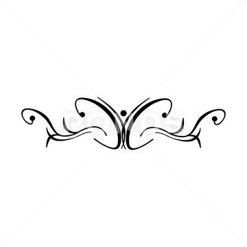 Vintage Calligraphic Swirl - Floral Wicker Rosette, Decorative Vignette Vector Stock Illustration