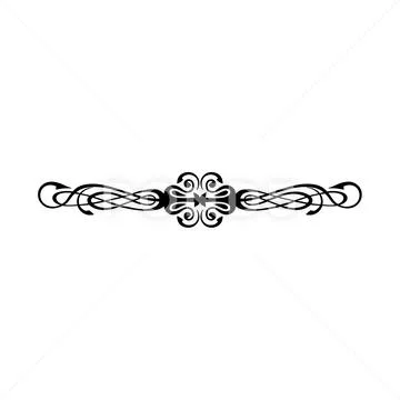 Vintage Calligraphic Swirl - Floral Wicker Rosette, Decorative Vignette Vector Stock Illustration