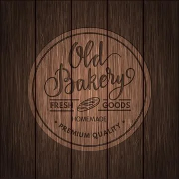 Vintage calligraphy bakery logo Stock Illustration