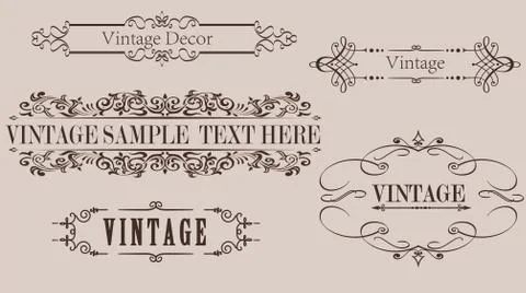 Vintage Calligraphy Frame Vector Graphics Stock Illustration