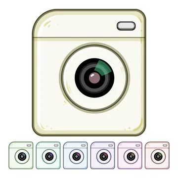 Vintage camera app icon representing digital photography Stock Illustration
