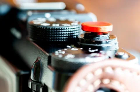 Vintage camera close-up, details Stock Photos