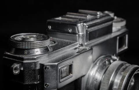 Vintage camera closeup Stock Photos