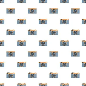 Vintage camera flat design seamless pattern background Stock Illustration