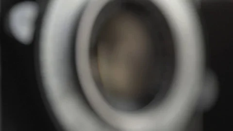 Vintage camera focus pulling Stock Footage 79317576