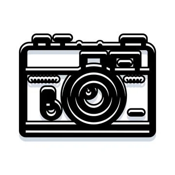 Vintage camera icon capturing classic photography moments Illustrazione stock