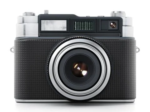 Vintage camera isolated on white background. 3D illustration Stock Illustration