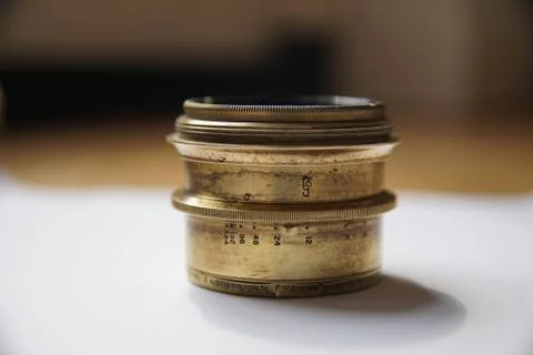Vintage Camera Lens side view Stock Photos