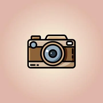Vintage camera or retro camera, vector flat illustration Stock Illustration
