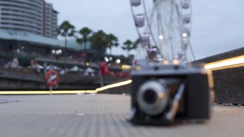 Vintage camera from out focus Stock Footage 170741601