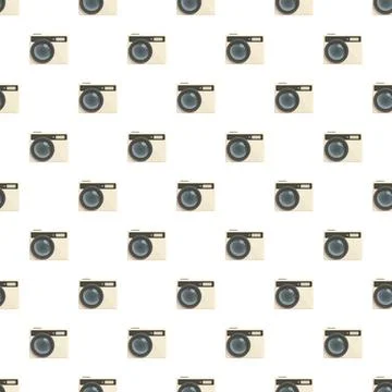 Vintage camera pattern creating retro photography background design Stock Illustration