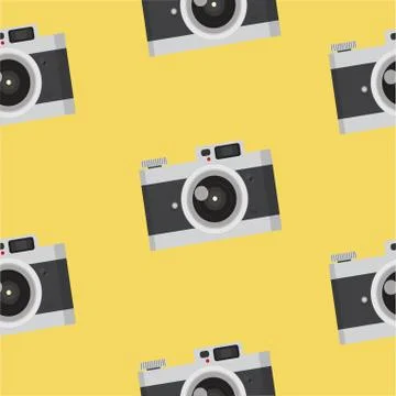 Vintage camera pattern Illustrazione stock