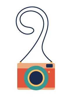 Vintage Camera. Retro camera in Flat style. Old Retro film photo camera with Stock Illustration