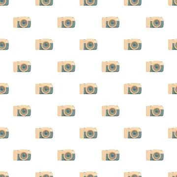 Vintage camera seamless pattern creating retro background design イラスト素材