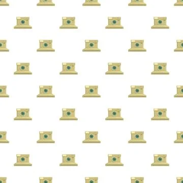 Vintage camera seamless pattern repeating retro background 库存插图