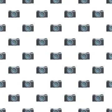Vintage camera seamless pattern repeating background design Stock Illustration