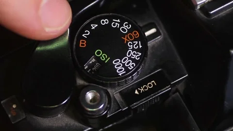 Vintage Camera, Setting ISO Stockbeeldmateriaal 83122725