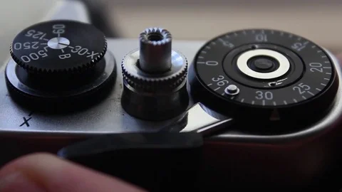 Vintage camera shutter release Stock Footage 77589727