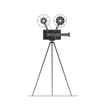 Vintage camera on tripod Stock Illustration