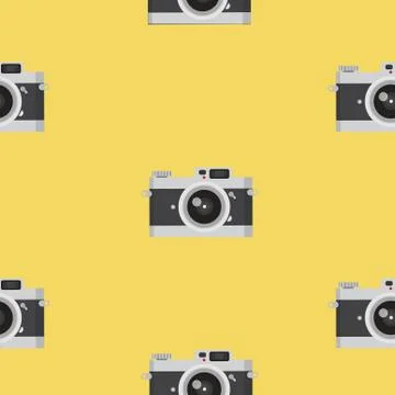 Vintage camera vector pattern Illustrazione stock